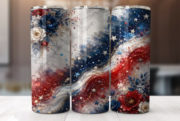 Download USA Floral Americana 20oz Tumbler Wrap - 20oz tumbler wrap Collection