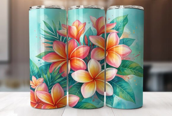 Download Plumeria Floral 20oz Tumbler Wrap Design - 20oz tumbler wrap Collection