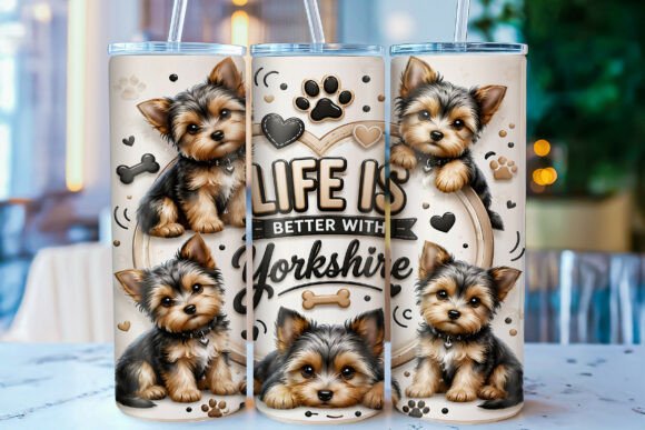 Download Yorkshire Terrier 20oz Tumbler Wrap PNG - 20oz tumbler wrap Collection