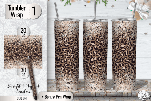 Download Beige Leopard Skinny Tumbler Wrap Design - Skinny tumbler Collection