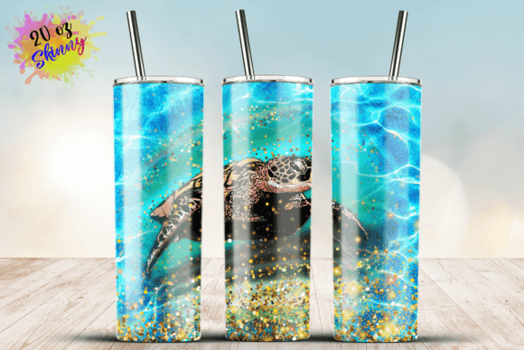Download Blue Sea Turtle Wrap 20Oz Skinny Tumbler - Skinny tumbler Collection