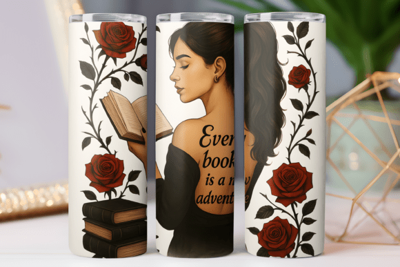 Download Girl Book Lover 20oz Skinny Tumbler Wrap - Skinny tumbler Collection