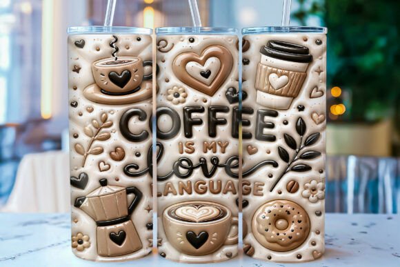Download Inflated Coffee Lover 20oz Tumbler Wrap - 20oz tumbler wrap Collection