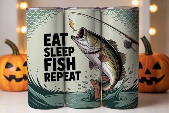 Download Eat Sleep Fish Repeat 20oz Tumbler Wrap - 20oz tumbler wrap Collection