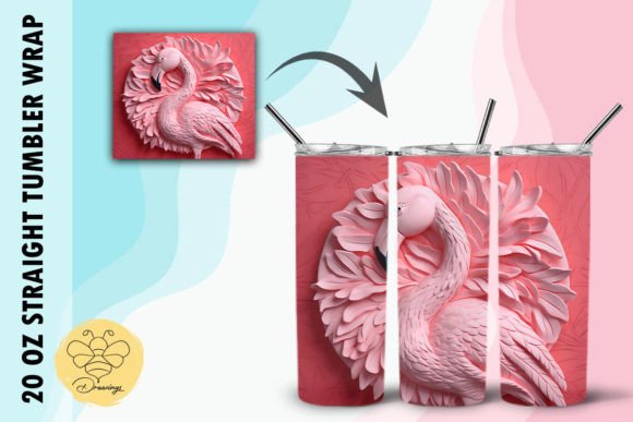 Download 3D Pink Flamingo Tumbler Wrap - Premium Resources