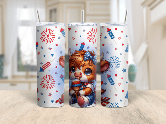 Download July 4th Highland Cow 20oz Tumbler Wrap - 20oz tumbler wrap Collection