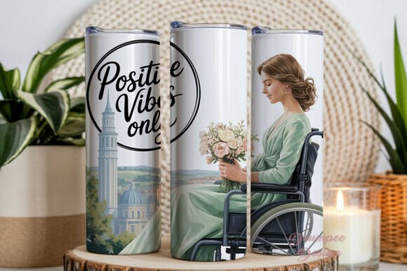 Download Positive Vibes Woman 20oz Tumbler Wrap - 20oz tumbler wrap Collection