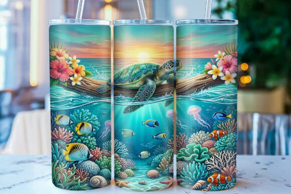 Download Sea Turtle Ocean 20oz Tumbler Wrap PNG - 20oz tumbler wrap Collection
