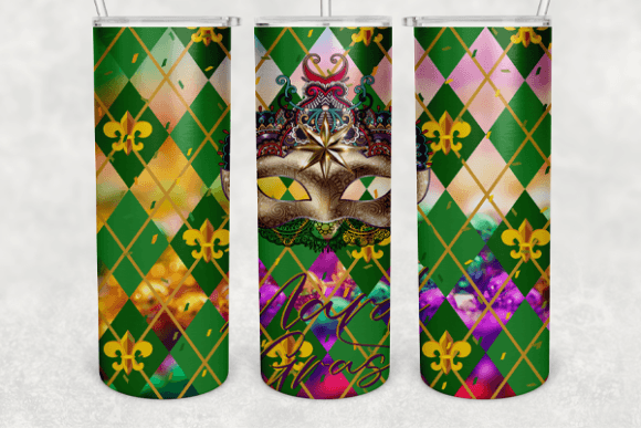 Download Mardi Gras 20 Oz Skinny Tumbler Png File - Skinny tumbler Collection