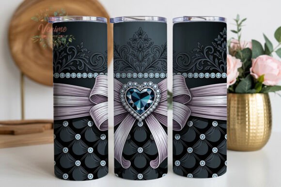 Download Black Lace Tufted Bow 20oz Tumbler Wrap - 20oz tumbler wrap Collection