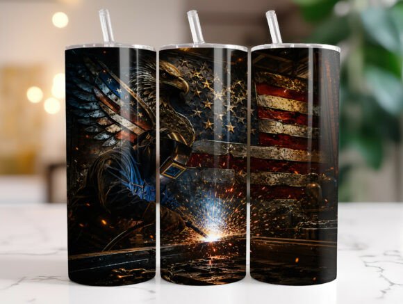 Download Patriotic Eagle Welding 20oz Tumbler PNG - Welding Collection