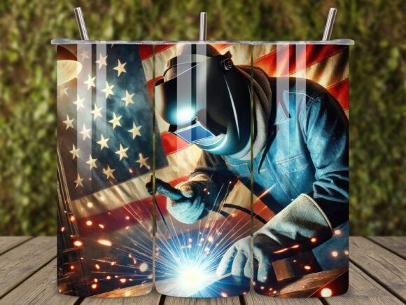 Download Patriotic American Flag Welding Tumbler - Welding Collection